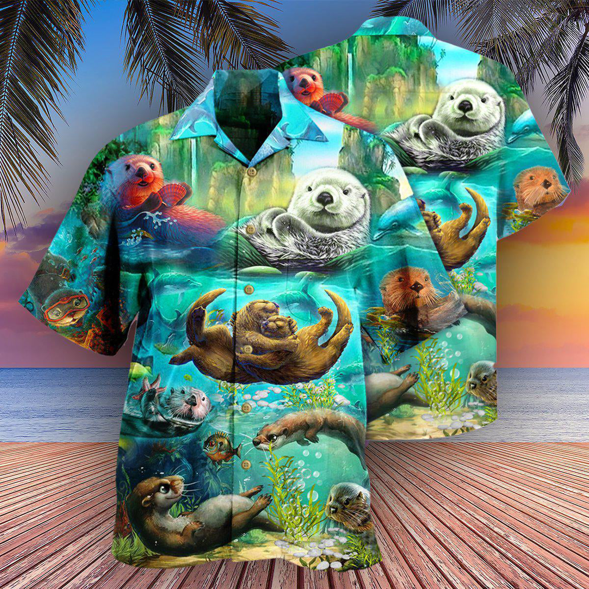Otter Animals You Are My Otter Half In The Ocean - Hawaiian Shirt