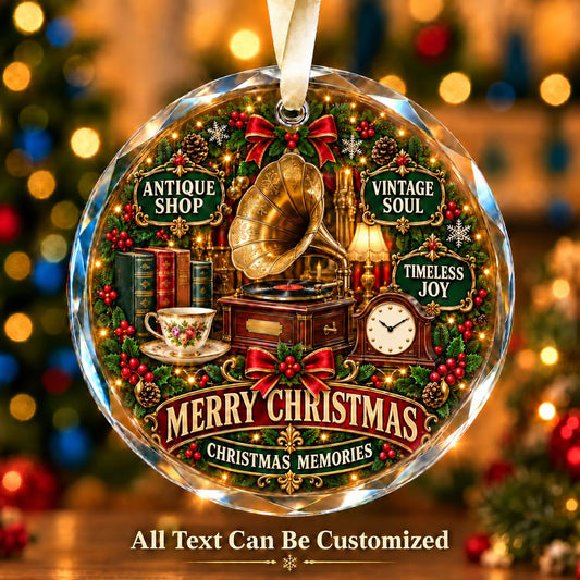 Antique Shop Personalized Glass Ornament | 5To9Vibe