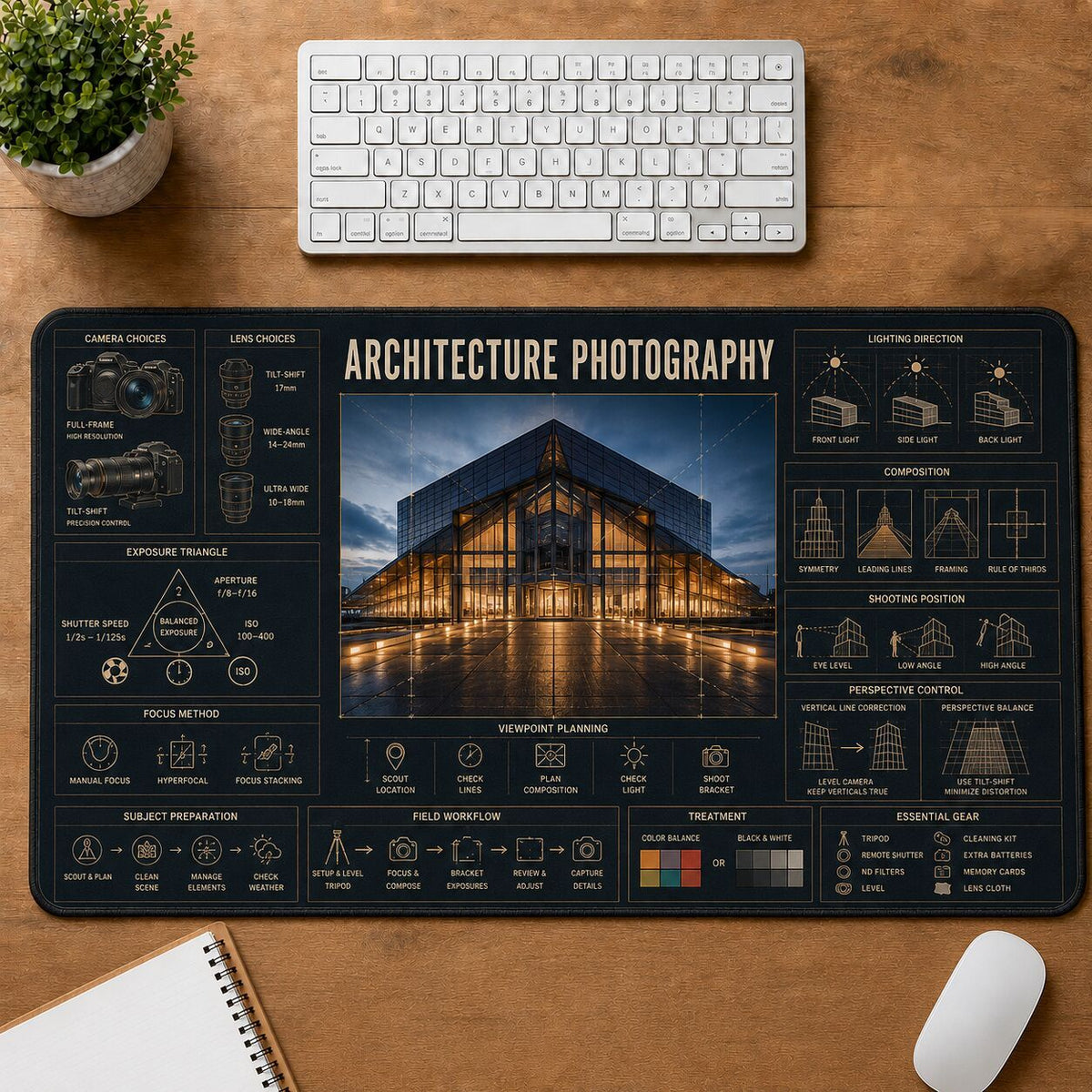 Architecture Photography Creative Reference Guide Desk Mat | 5To9Vibe