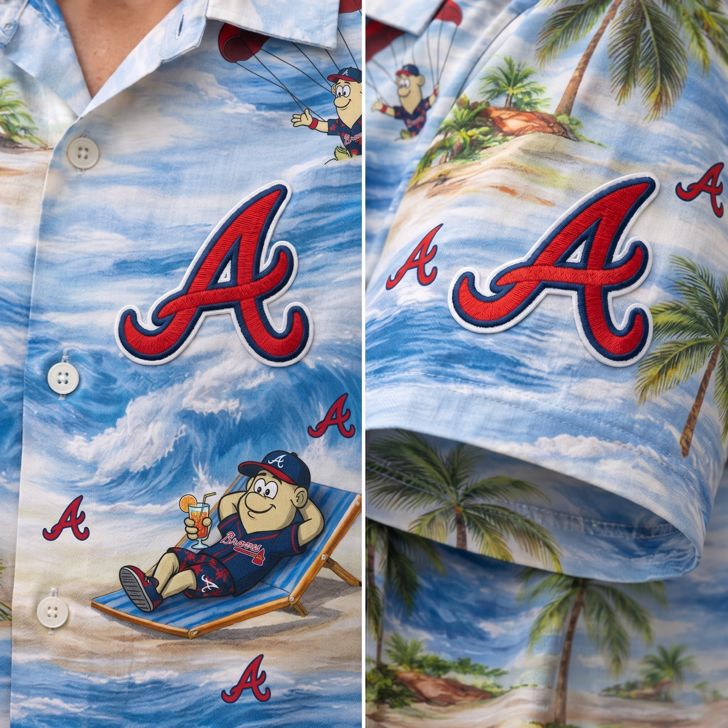 AB Baseball Mascot Beach Viber Button-Up Unisex Hawaiian Shirt For Men & Women