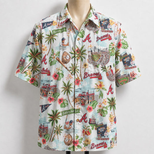 All Baseball Teams Scenic Pattern Button-Up Unisex Hawaiian Shirt For Men and Women