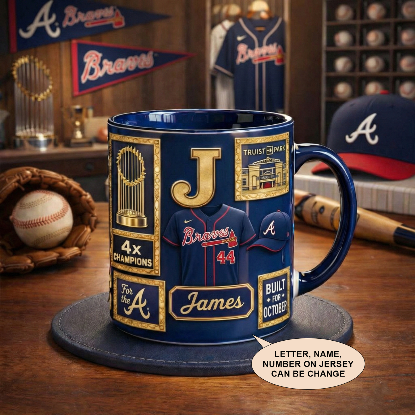 Baseball Accent Mug With Baseball Team Personalized - 11OZ Accent Mug 250 Anniversary