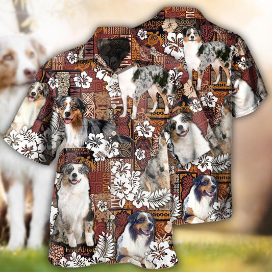 Australian Shepherd Dog Vintage Lover Tropical Style - Hawaiian Shirt