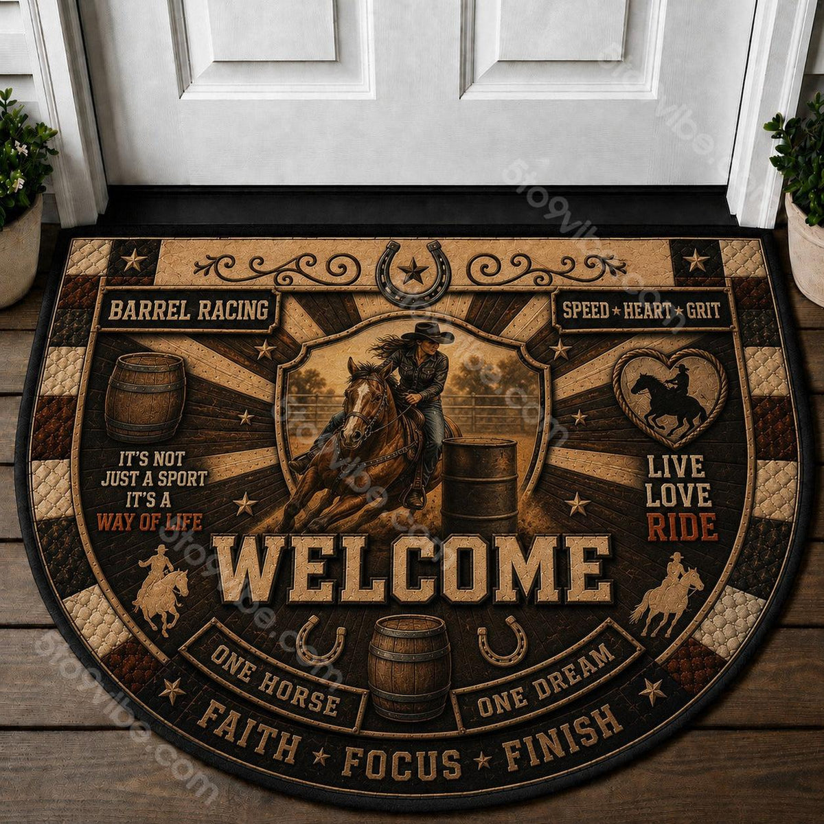 Texas Ranch Welcome Mat – "God Bless Texas" Lone Star Western Home Decor Doormat - 5to9vibe