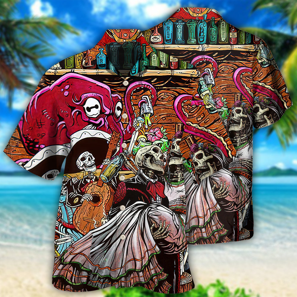Bartender Skull Play Together - Hawaiian Shirt