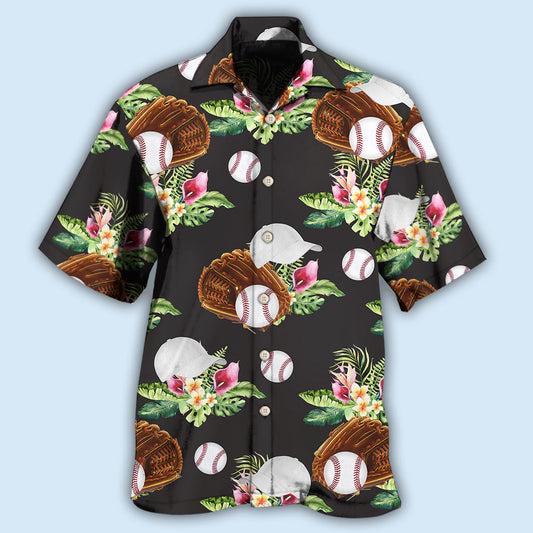 Baseball Tropical Floral - Hawaiian Shirt