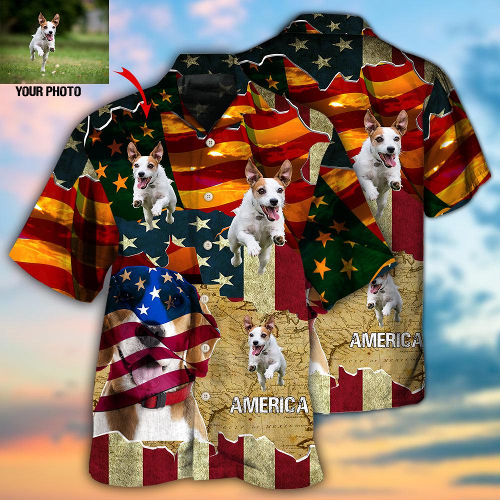 Beagle America Sunset Style Custom Photo - Hawaiian Shirt