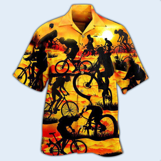 Bicycle It's Not A Race It's A Journey On The Sunset - Hawaiian Shirt