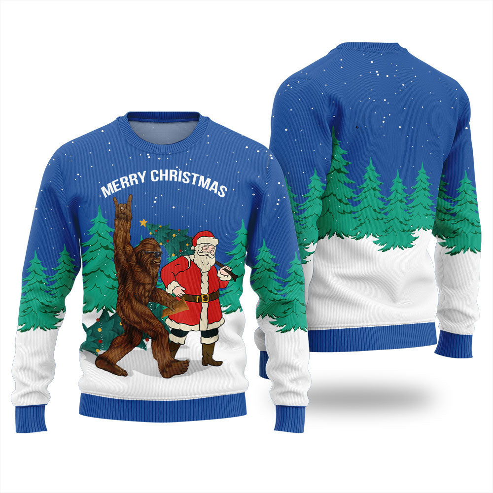Bigfoot Santa Christmas Sweater
