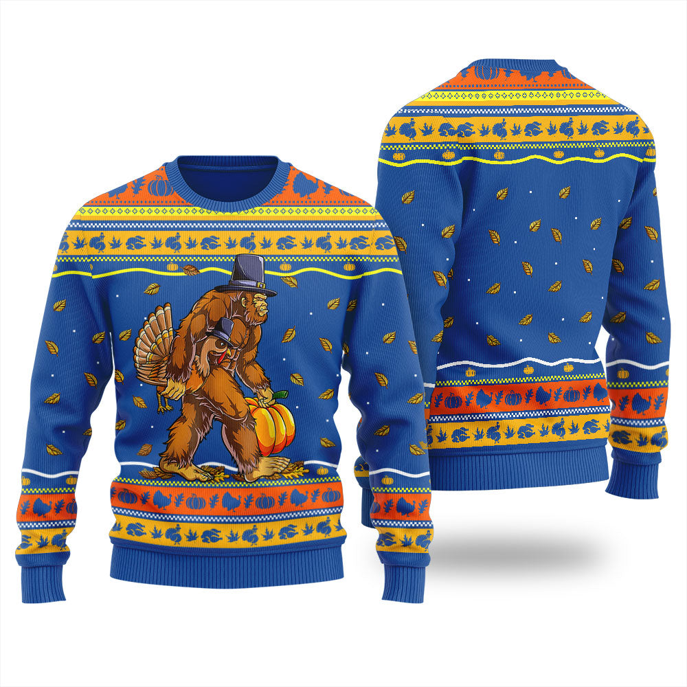 Bigfoot Turkey Ugly Christmas Sweater