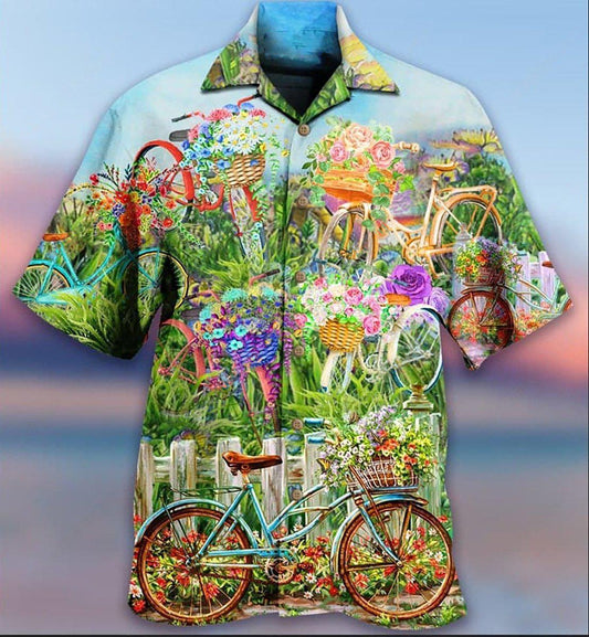 Bike Love Flowers So Much - Hawaiian Shirt
