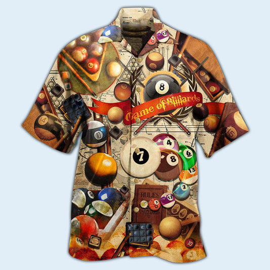 Billiard Never Give Up Until The Last Ball Falls Vintage Style - Hawaiian Shirt
