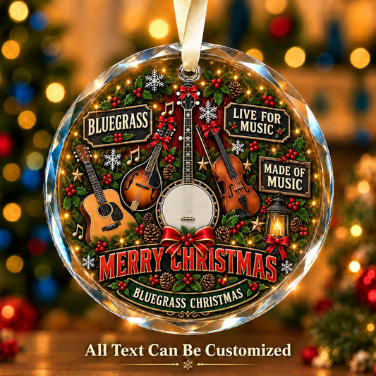 Bluegrass Personalized Glass Ornament | 5To9Vibe