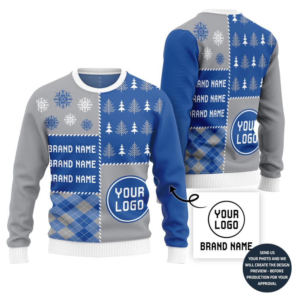 Bold Style Custom Logo And Name Ugly Sweater For Brand