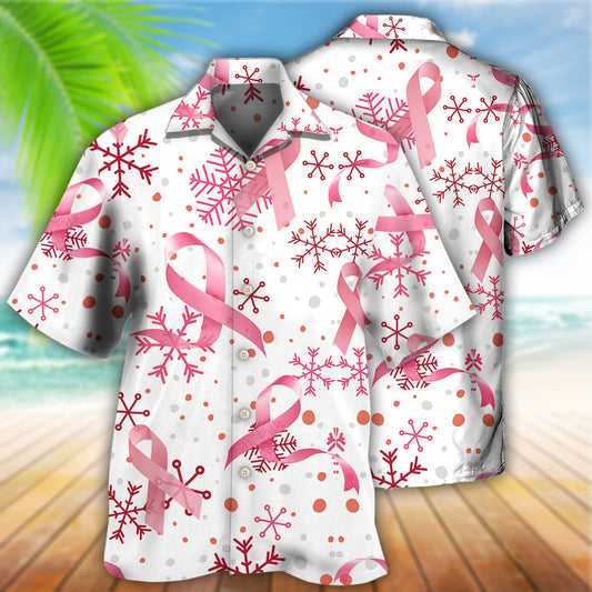 Breast Cancer Pink Ribbon Merry Christmas - Hawaiian Shirt