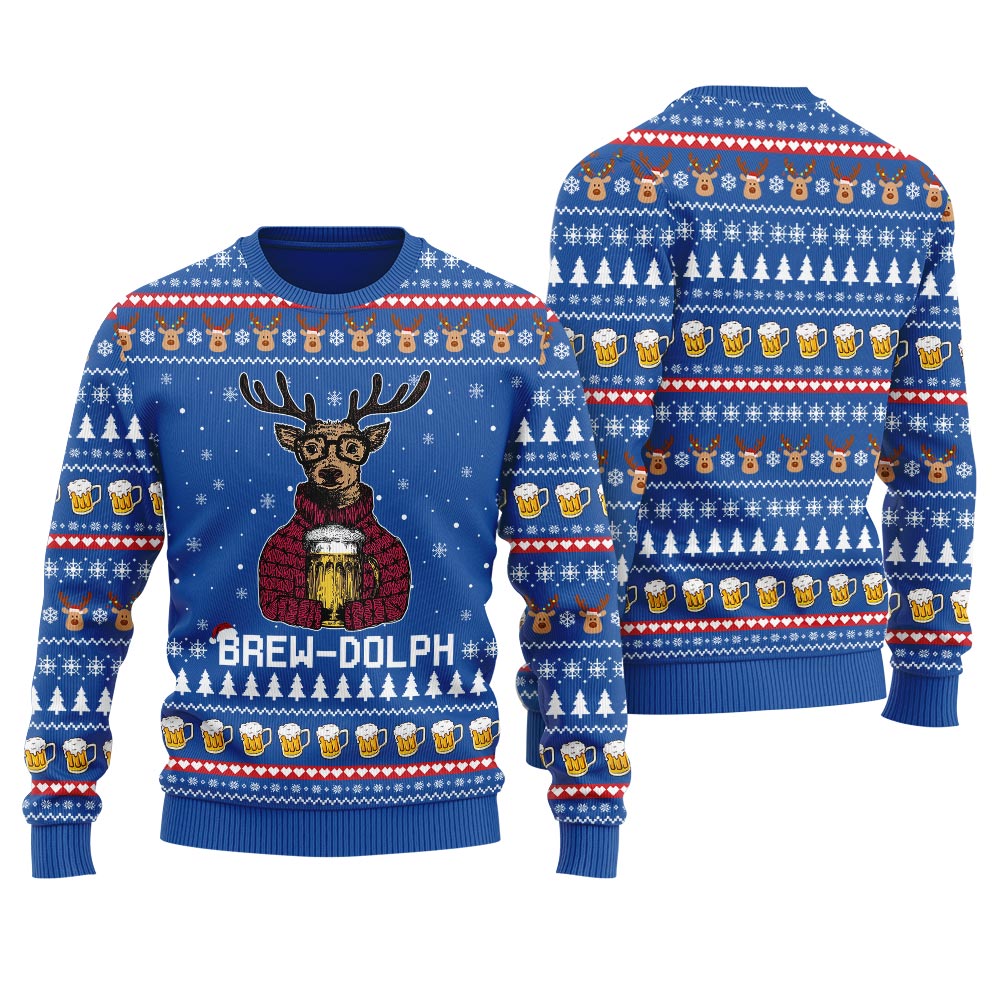 Drinking Beer BrewDolph Ugly Christmas Sweater For Women