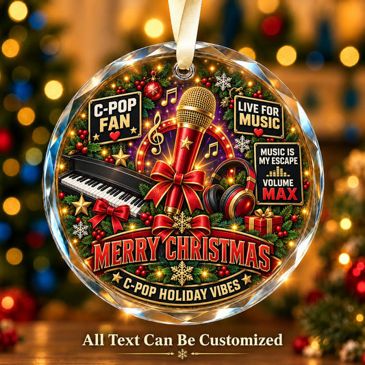 C-Pop Fan Personalized Glass Ornament | 5To9Vibe
