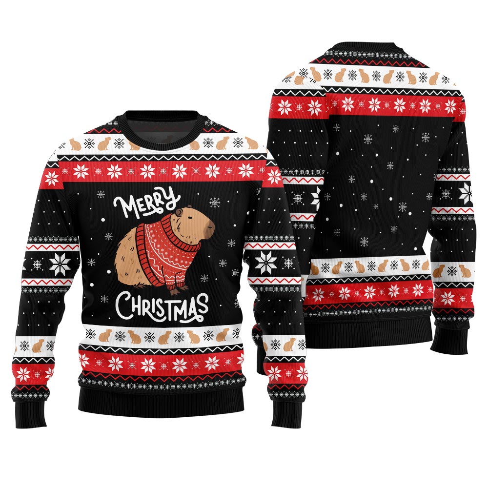 Capybara Merry Christmas Ugly Sweater