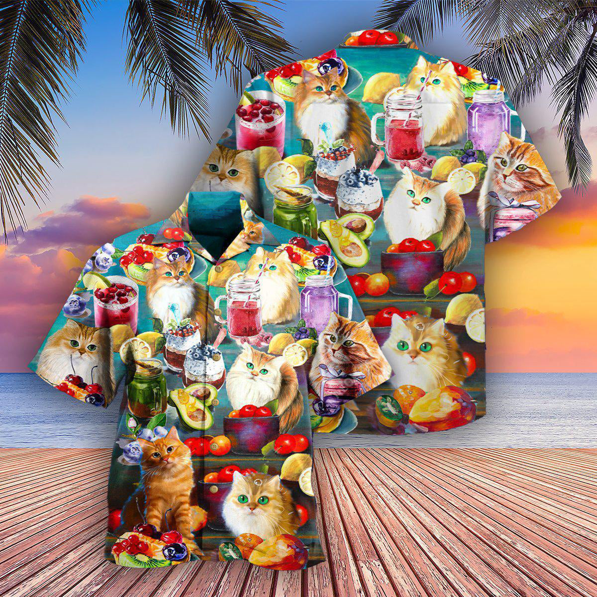Cat Fresh Your Day With Smoothies - Hawaiian Shirt