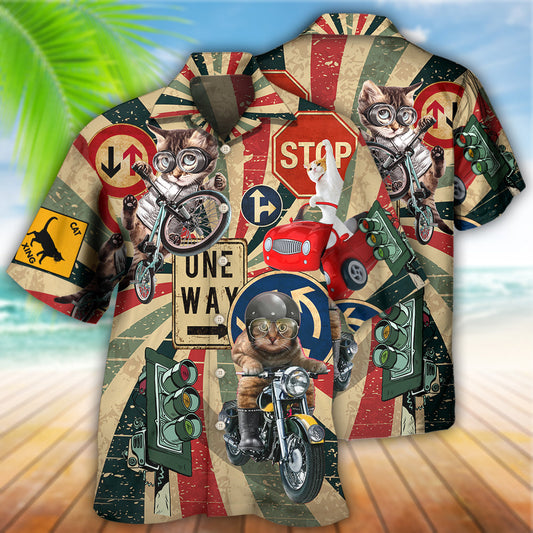 Cat On My Way Funny - Hawaiian Shirt