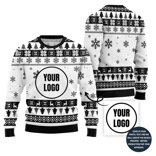Cheerful Custom Logo For Business Xmas Sweater
