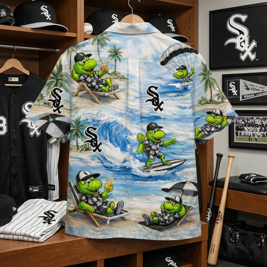 CWS Baseball Mascot Beach Viber Button-Up Unisex Hawaiian Shirt For Men & Women