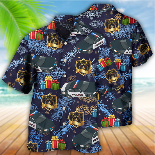 Christmas Police Pattern Merry Christmas - Hawaiian Shirt