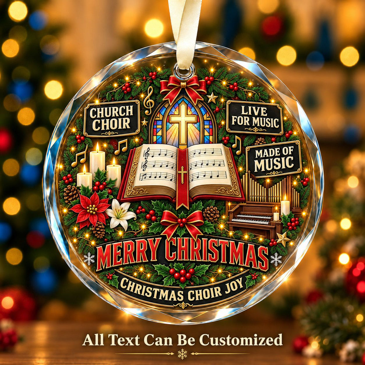 Church Choir Personalized Glass Ornament | 5To9Vibe