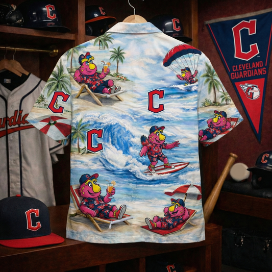 CG Baseball Mascot Beach Viber Button-Up Unisex Hawaiian Shirt For Men & Women