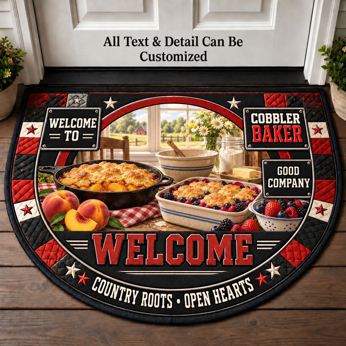 Cobbler Baker Personalized Half Round Mat | 5To9Vibe