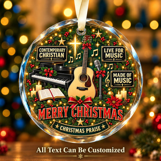 Contemporary Christian Personalized Glass Ornament | 5To9Vibe