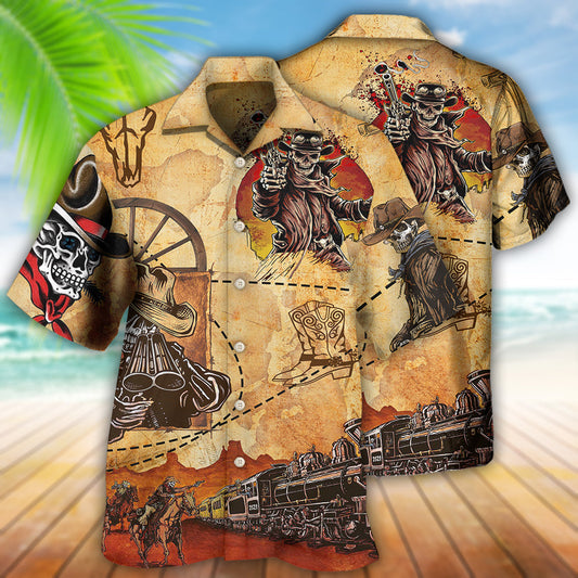 Cowboy Skull Love Cool Vintage - Hawaiian Shirt