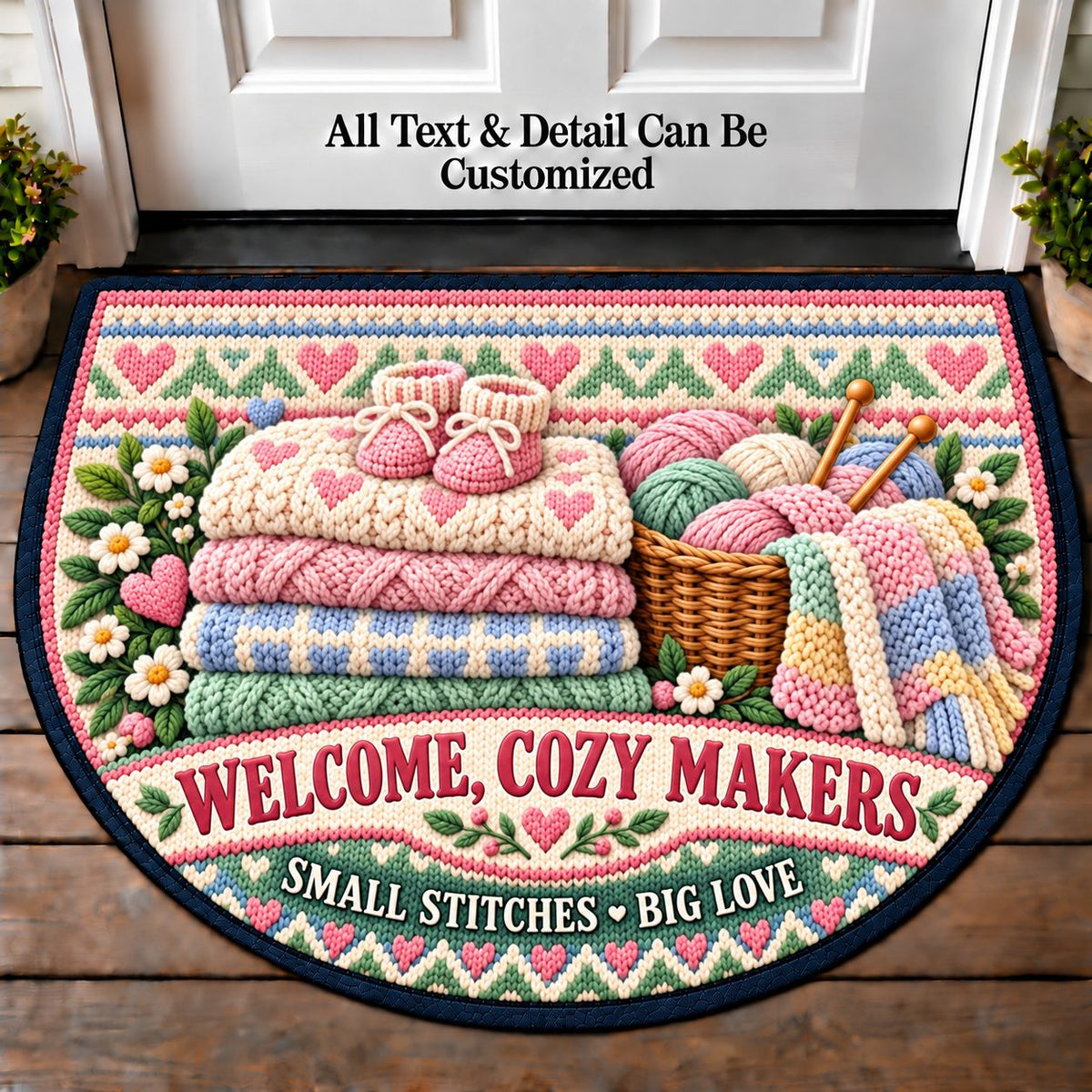Baby Blanket - Cozy Makers Personalized Half Round Mat | 5To9Vibe