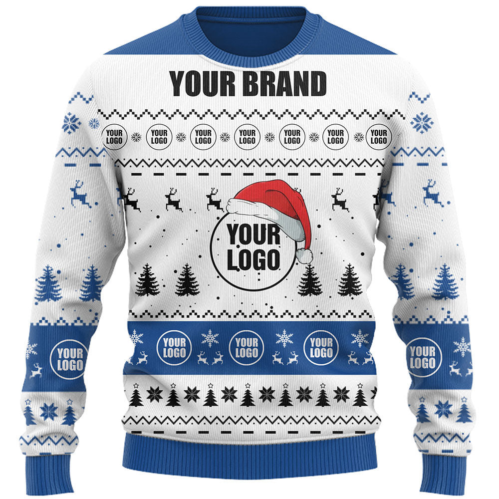 Custom Company Logo Ugly Christmas Sweater Live Preview