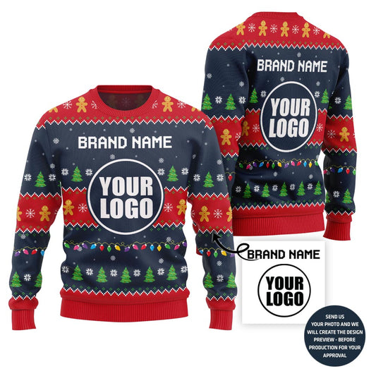 Custom Company Logo Ugly Xmas Sweater For Festive Season