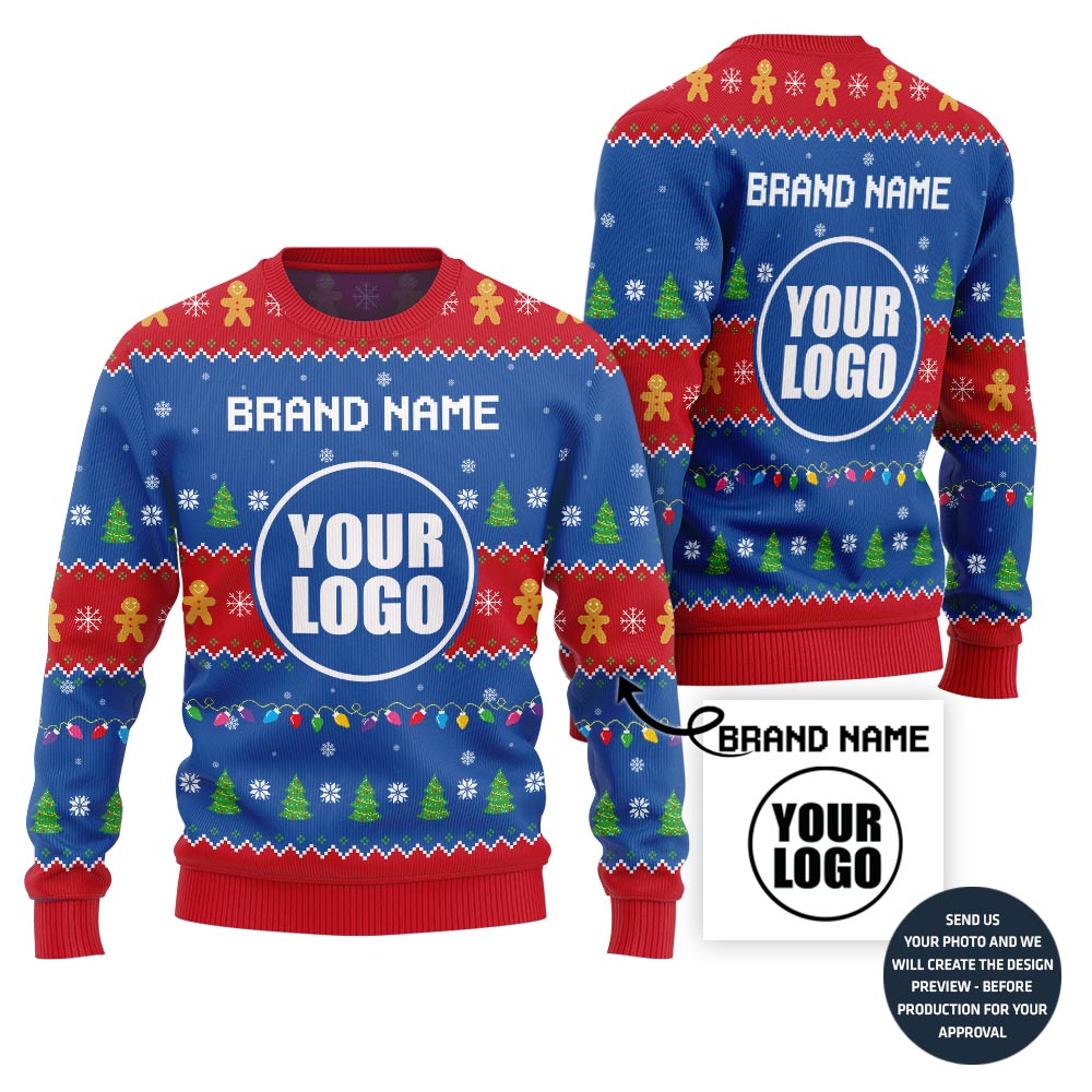 Custom Company Logo Ugly Xmas Sweater For Festive Season