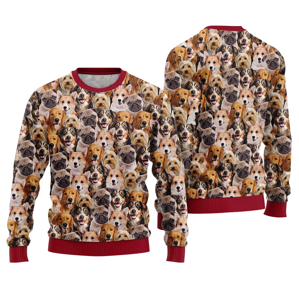 Custom Dog Faces Ugly Christmas Sweater