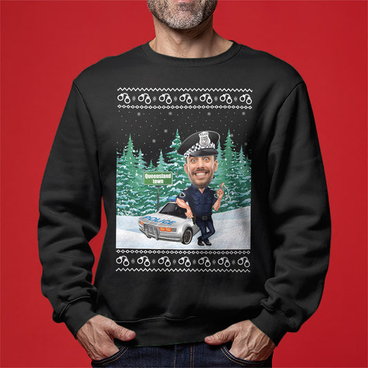 Custom Face Police Christmas Sweatshirt