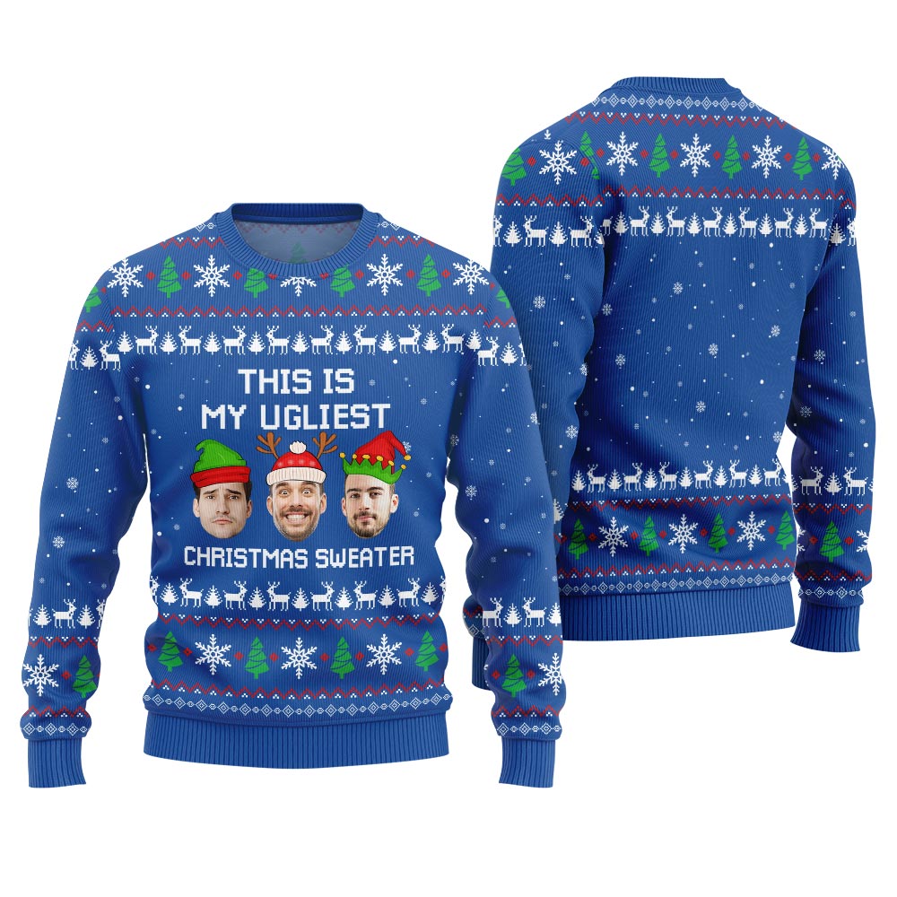 Custom Face Ugliest Christmas Sweater For Men And Women
