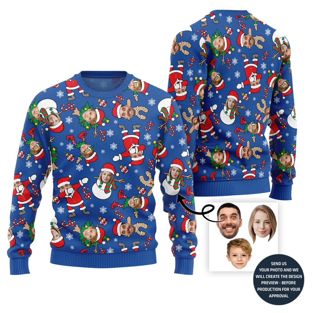 Custom Family Faces Funny Christmas Sweater