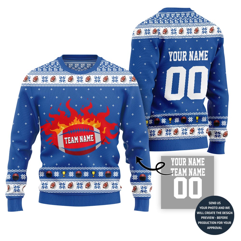 Custom Football Team Ugly Christmas Sweater