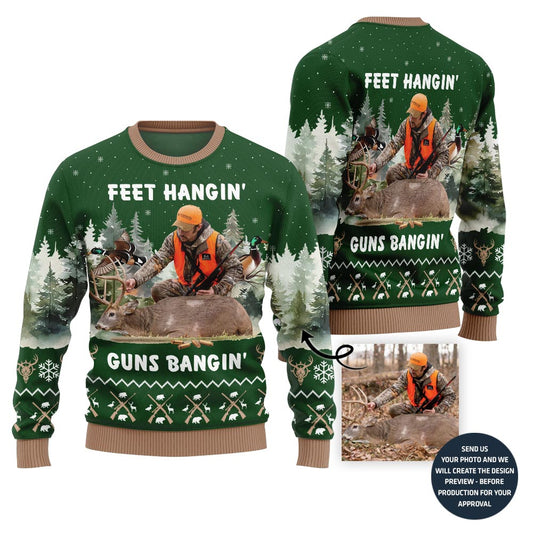 Custom Hunting Ugly Xmas Sweater For Men With Bold Style
