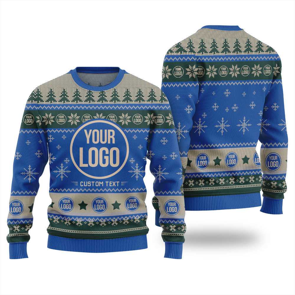 Custom Logo And Brand Slogan Classic Ugly Christmas Sweater