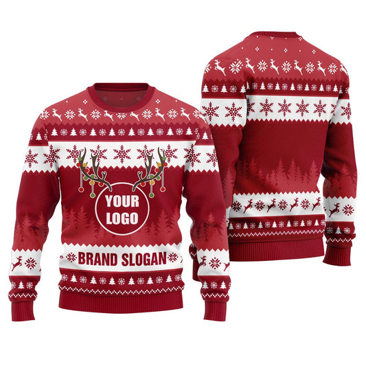 Custom Logo And Slogan Brand Ugly Xmas Sweater