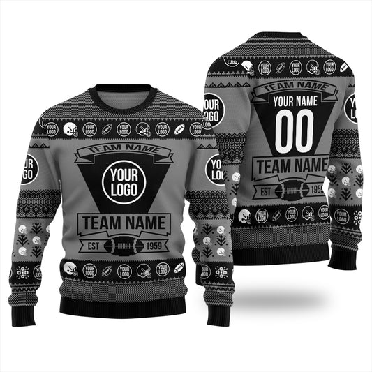 Custom Logo And Team Name For Football Club Xmas Sweater