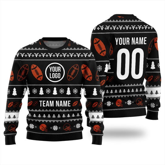 Custom Logo And Team Name Xmas Sweater With Preview