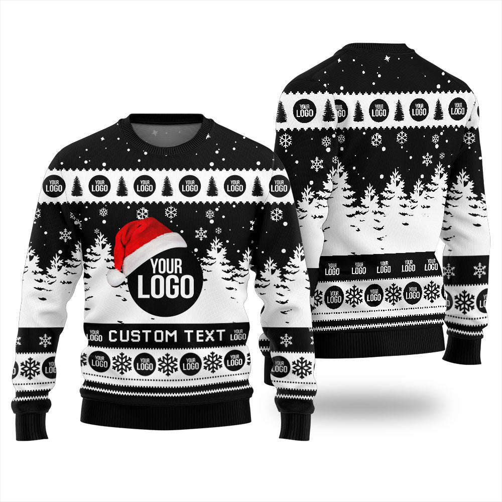 Custom Logo And Text Christmas Sweater For Company