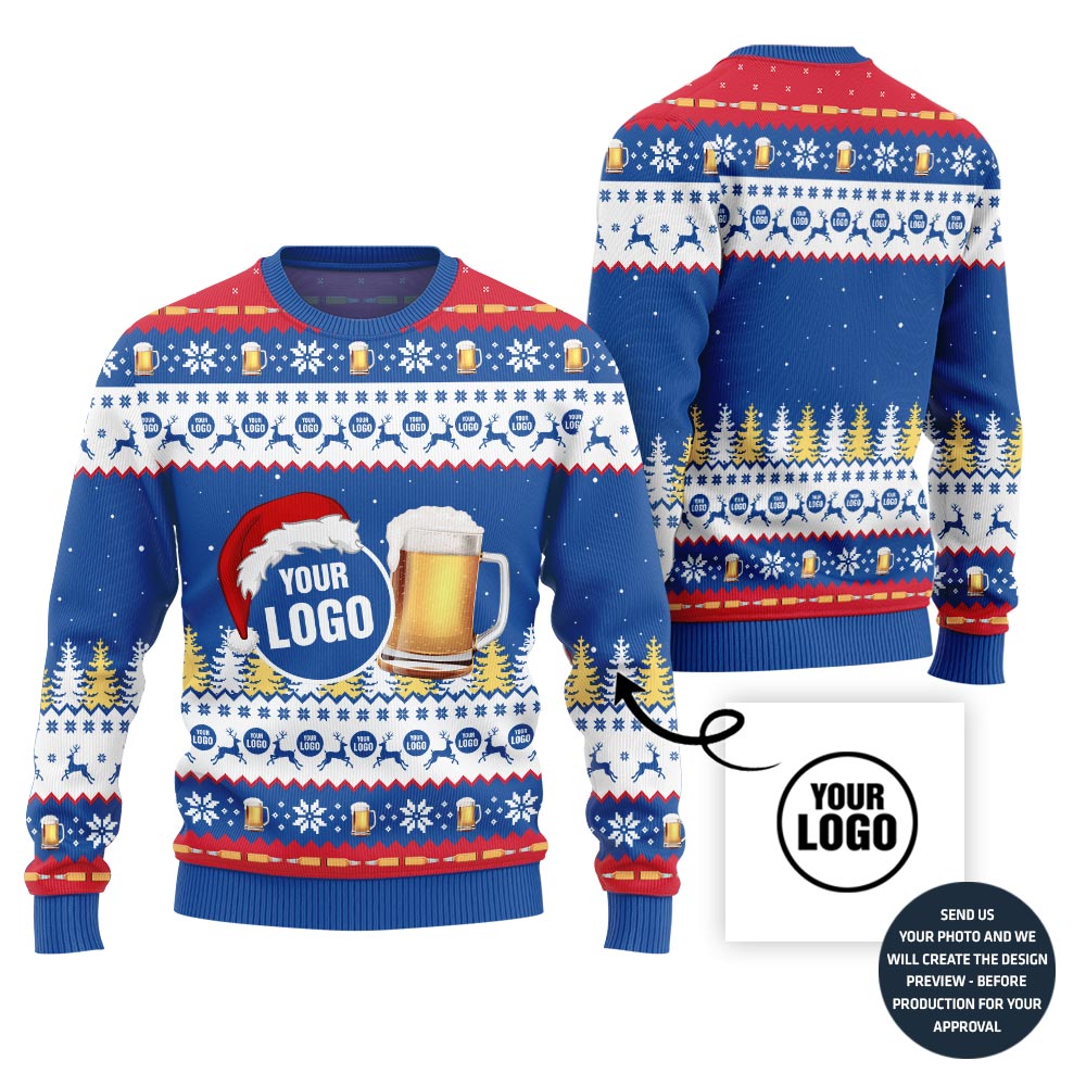 Custom Logo Beer Ugly Christmas Sweater