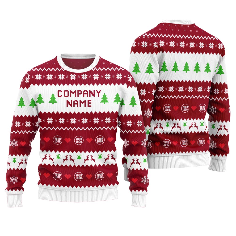Custom Logo Ugly Christmas Sweater With Company Name