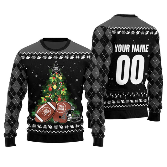 Custom Logo Name For Football Team Xmas Sweater Women